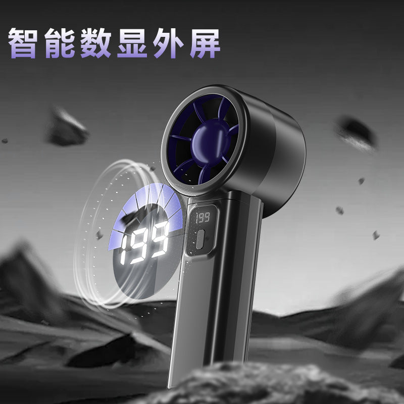 New arrival cross-border 199-speed digital display usb small fan, foldable and desktop turbine high wind power fan, fashion portable